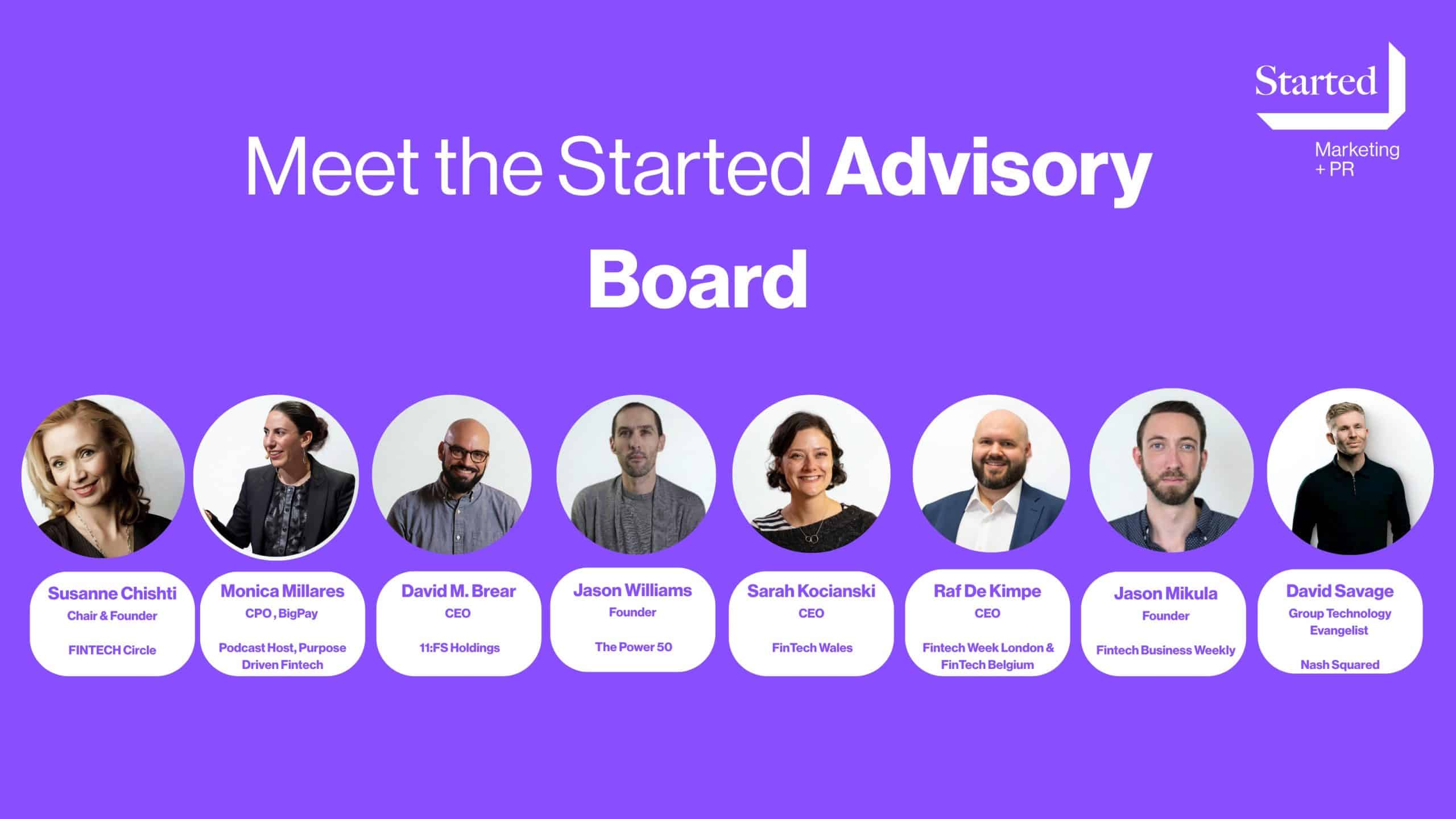 Started PR assembles top fintech minds for advisory board